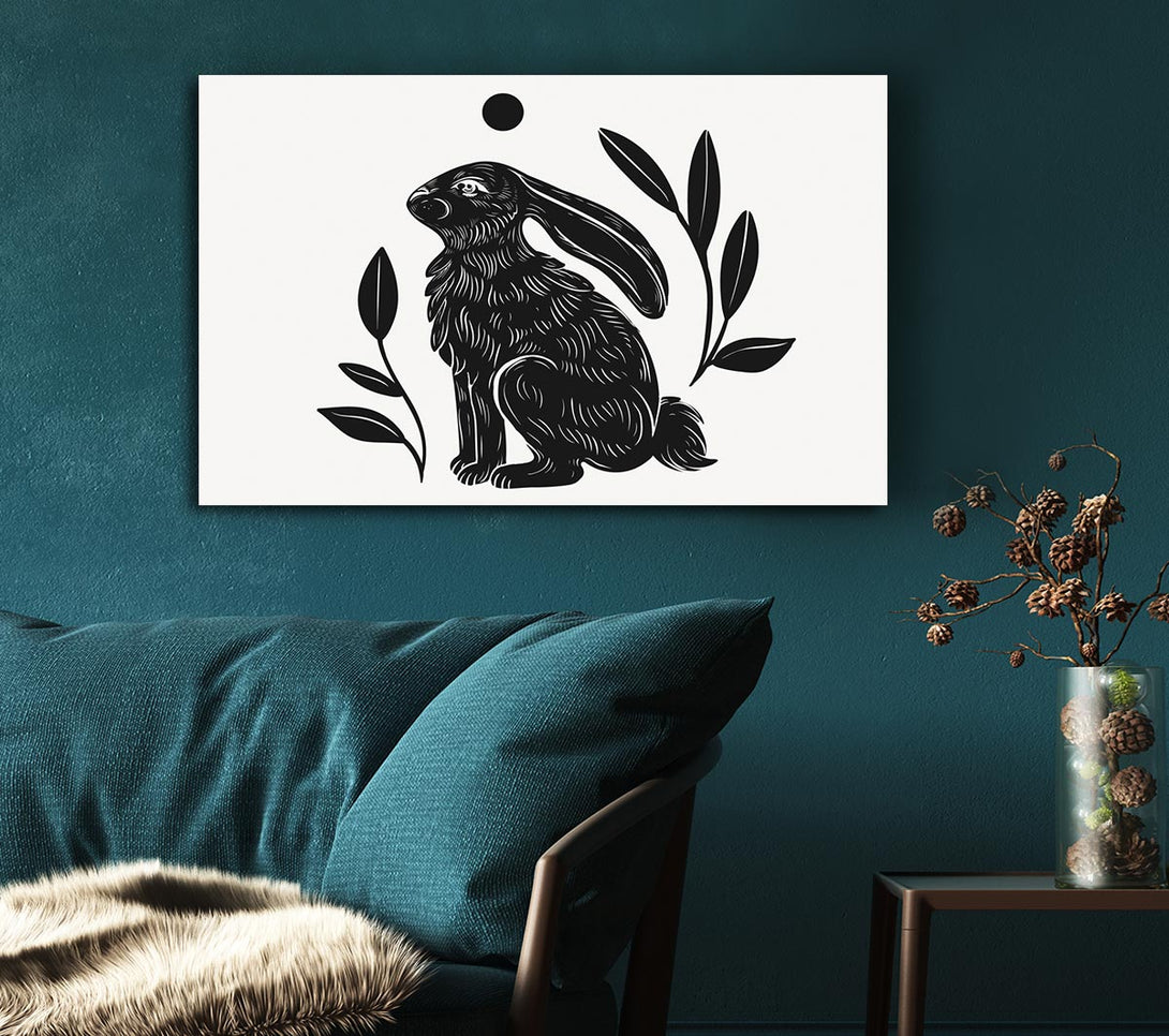  A Canvas Print of Tattoo Bunny Sun Canvas Art
