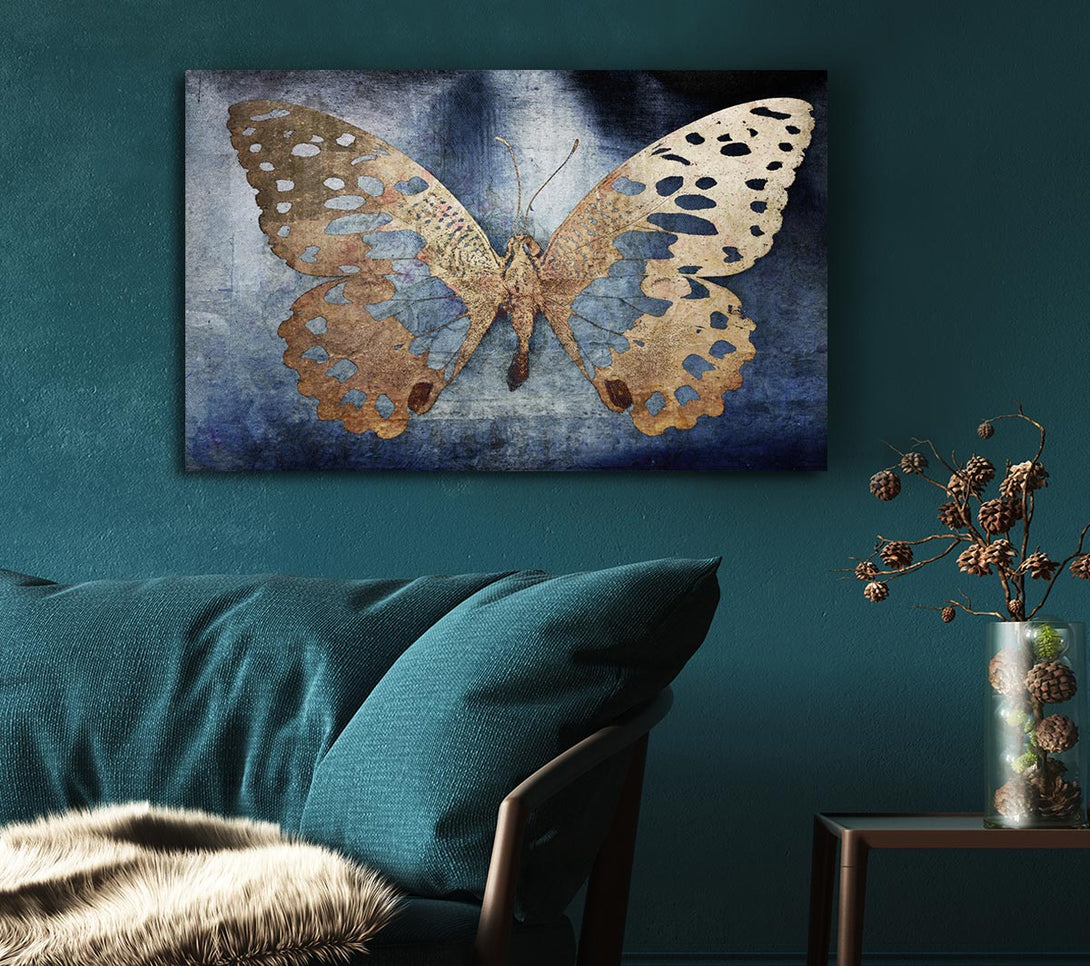  A Canvas Print of Gold Flake Butterfly Canvas Art