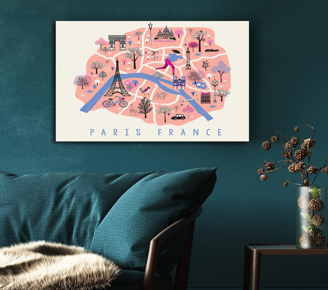  A Canvas Print of The Little Map Of France Canvas Art