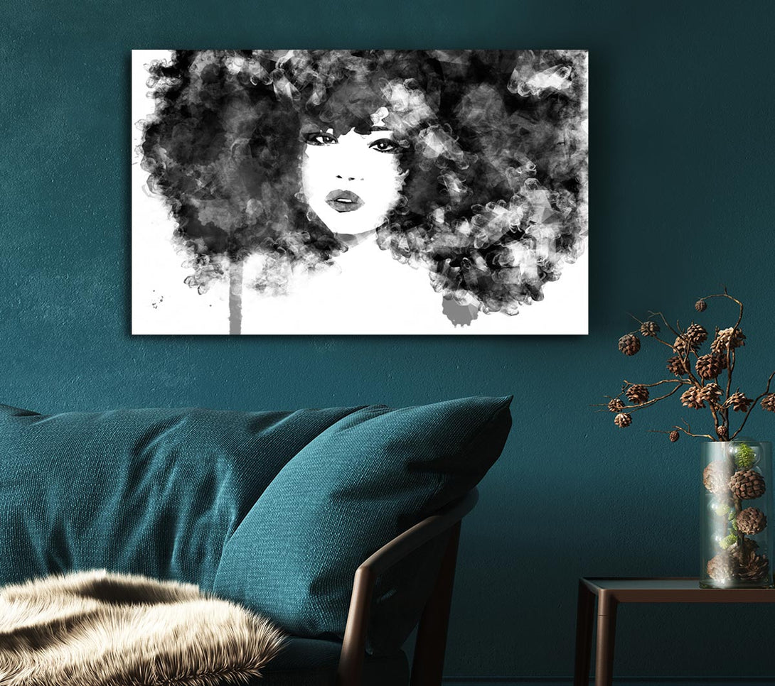  A Canvas Print of Black Big Hair Canvas Art