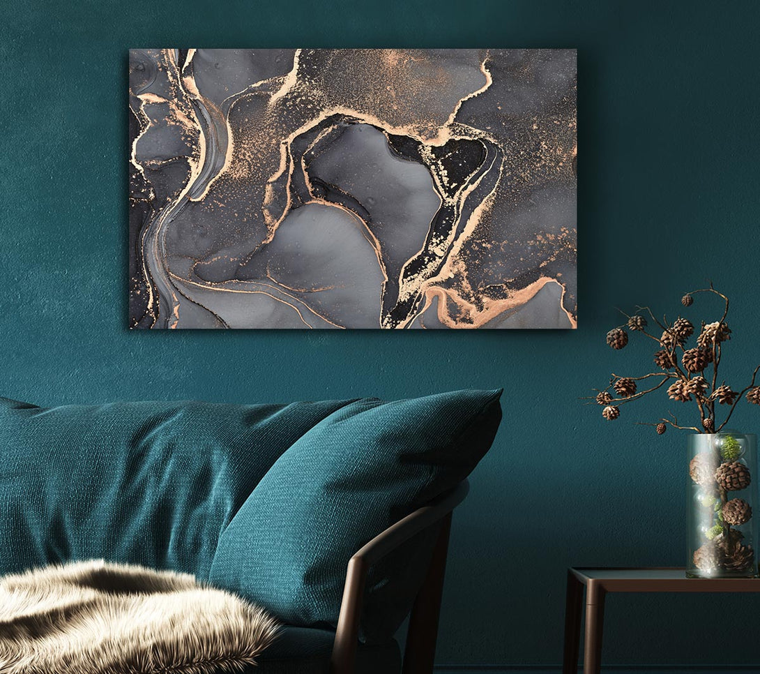  A Canvas Print of The Dark Grey Darkness Glitter Canvas Wall Art