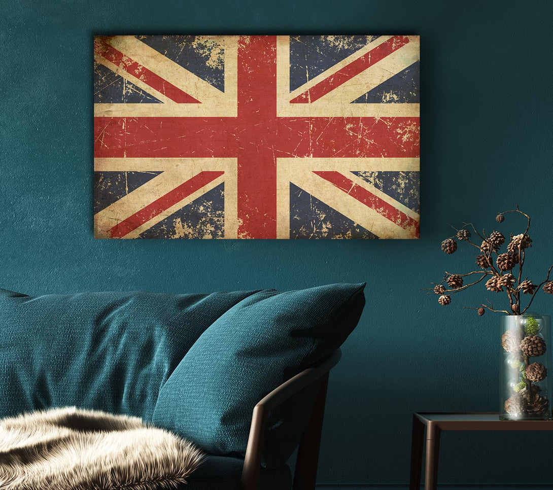  A Canvas Print of Grunge Union Jack Erosion Canvas Print