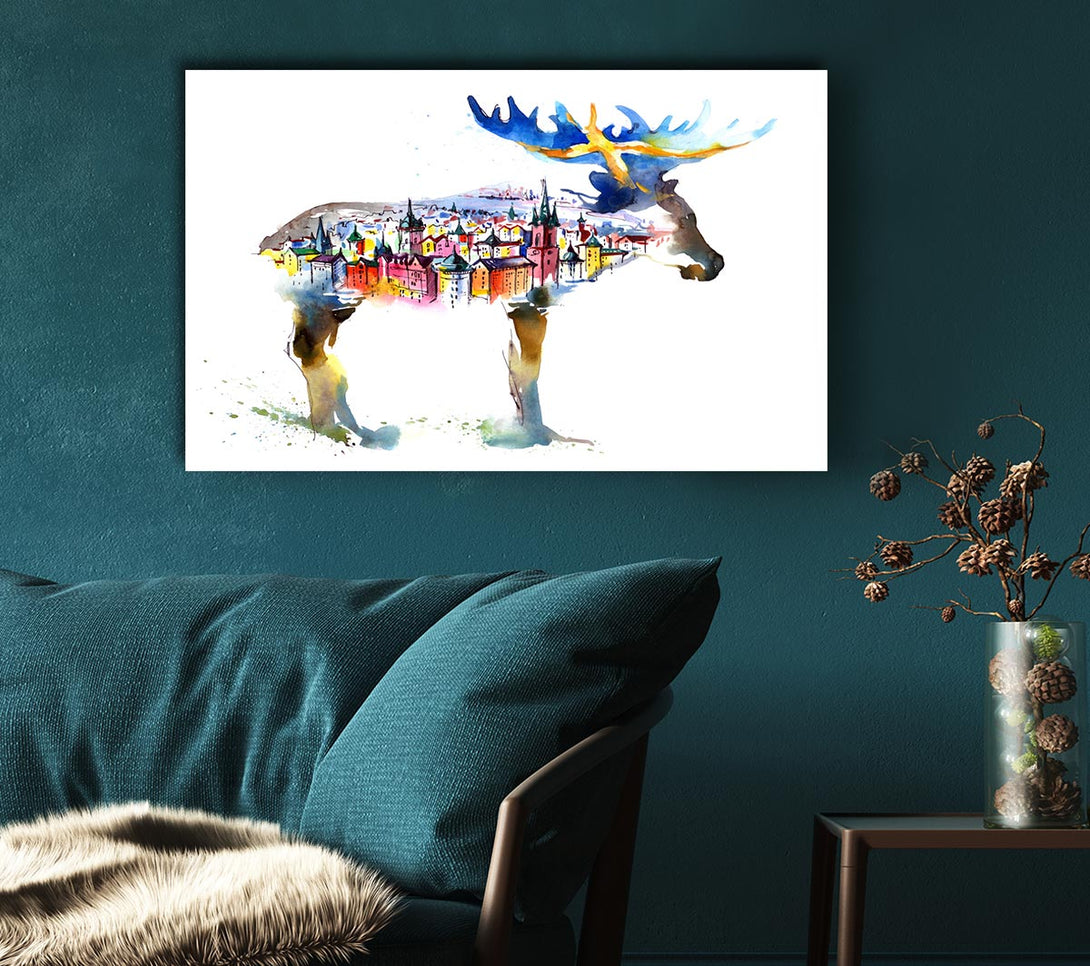  A Canvas Print of The Moose Town Canvas Art