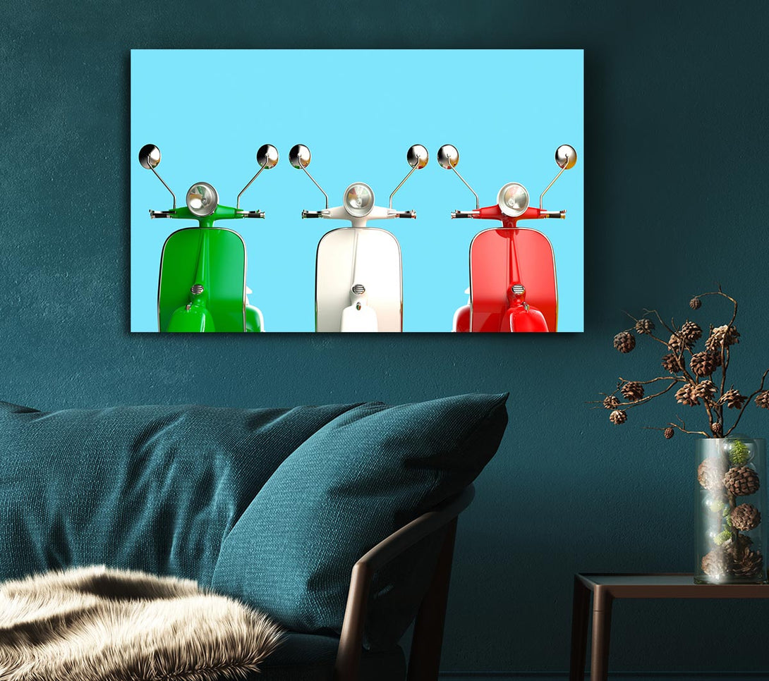  A Canvas Print of Three Vespas Italy Canvas Wall Art