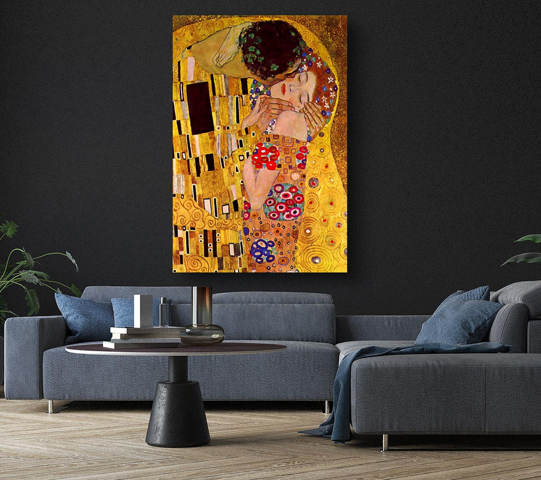  A Canvas Print of Klimt The Kiss Close Canvas Print