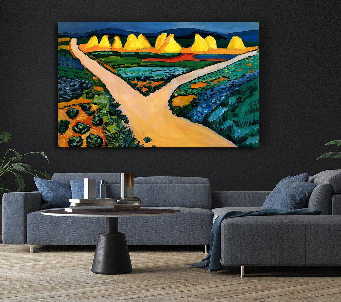  A Canvas Print of August Macke Vegetable Fields Canvas Art