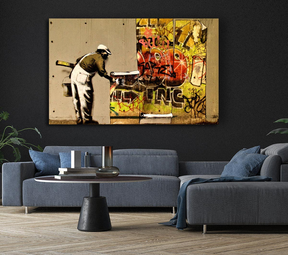  A Canvas Print of Banksy Wall Paper Canvas Art