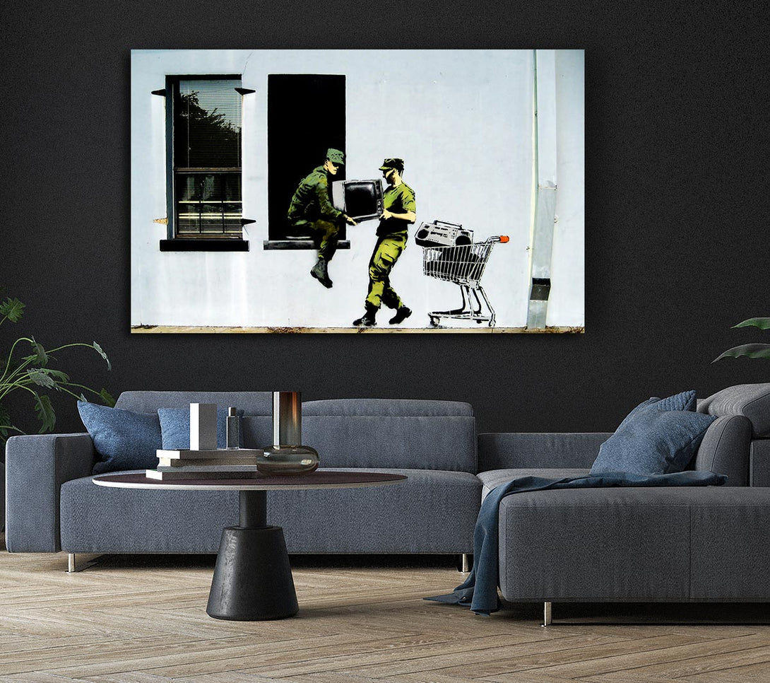  A Canvas Print of Banksy Army Heist Canvas Art