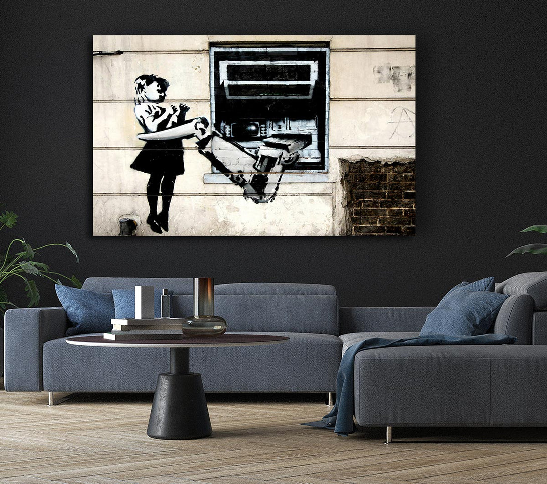  A Canvas Print of Banksy Bank Control Canvas Art