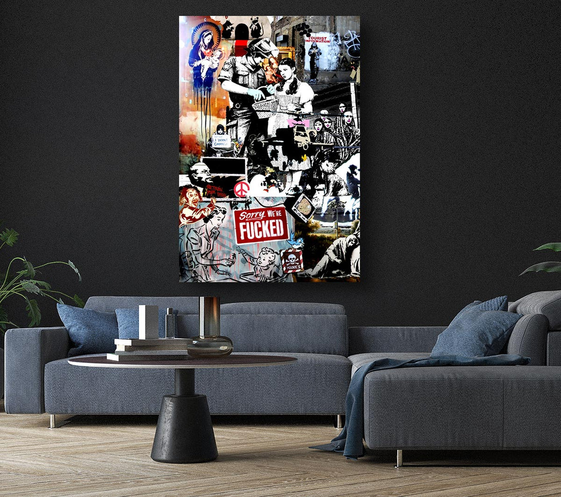  A Canvas Print of Banksy Collage 2 Canvas Art