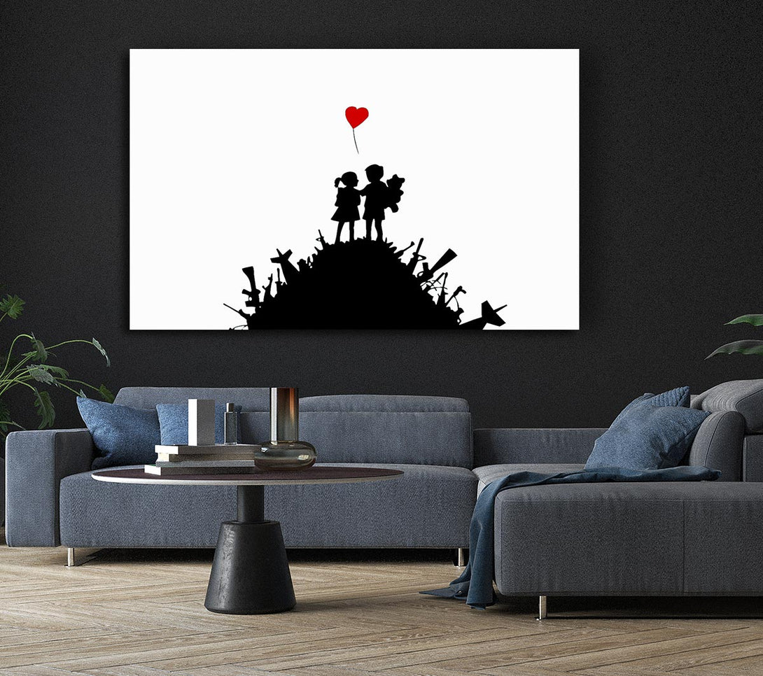  A Canvas Print of Banksy Childs Love War Canvas Print
