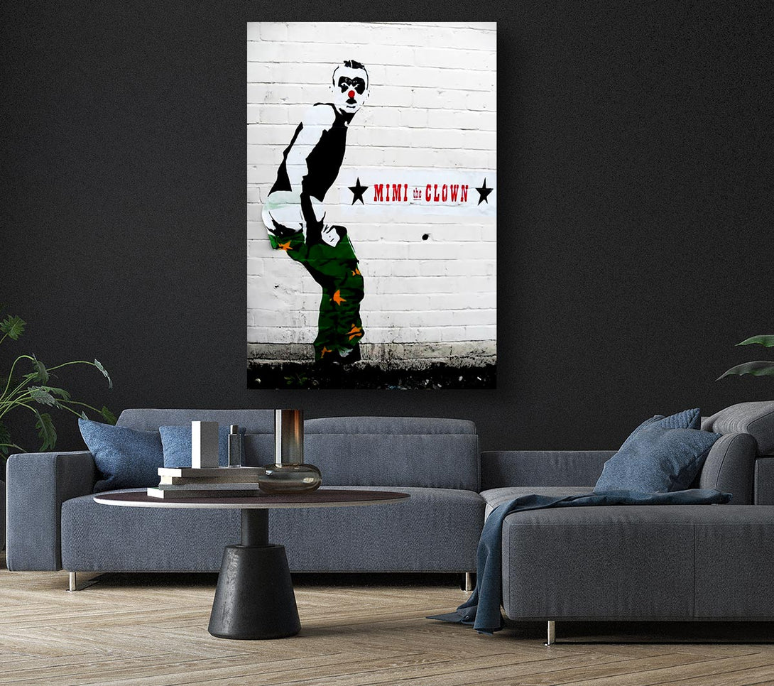  A Canvas Print of Banksy Clown Canvas Art