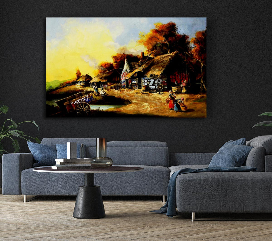  A Canvas Print of Banksy Countryside Graffiti Canvas Wall Art