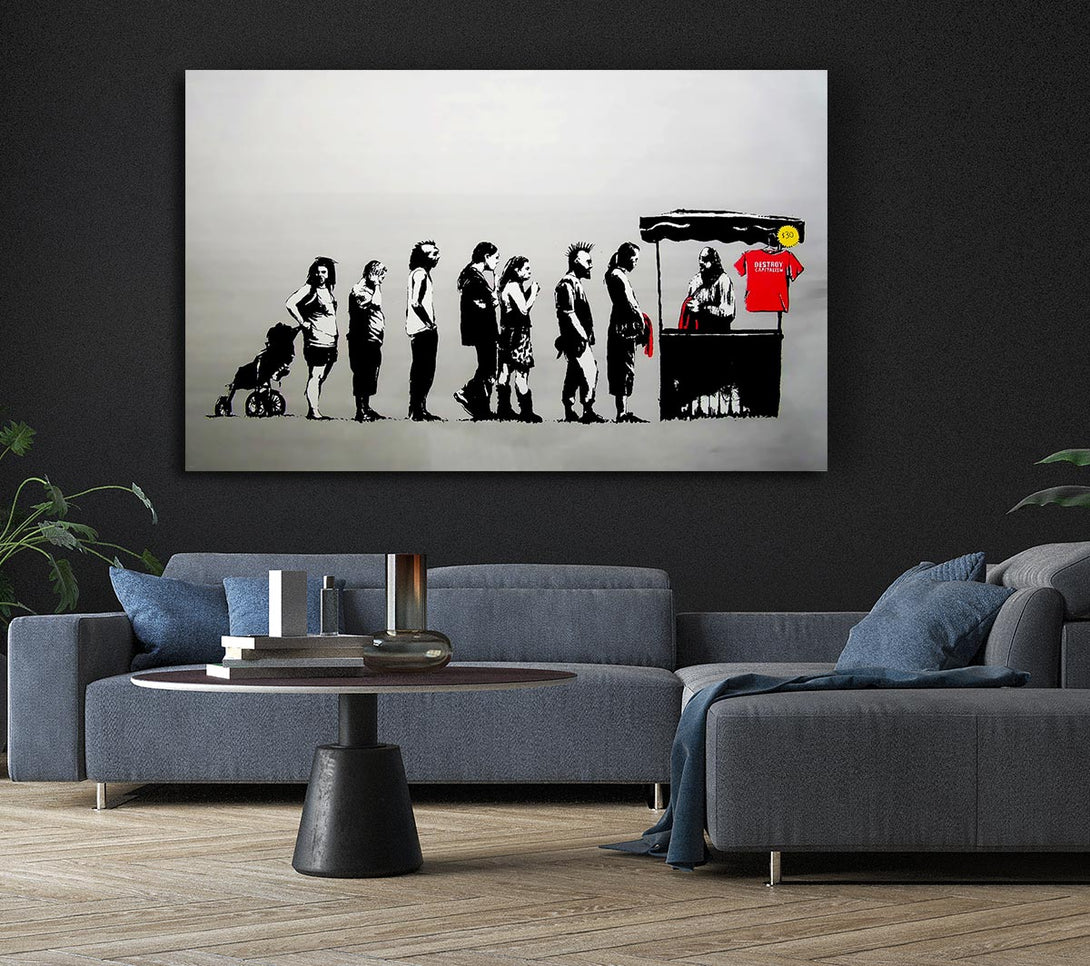  A Canvas Print of Banksy Destroy Capitalism Canvas Art