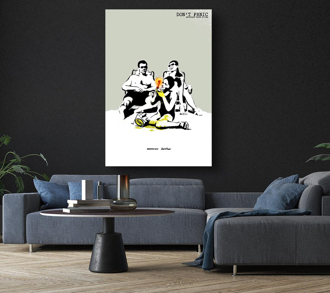  A Canvas Print of Banksy Dont Panic Canvas Art