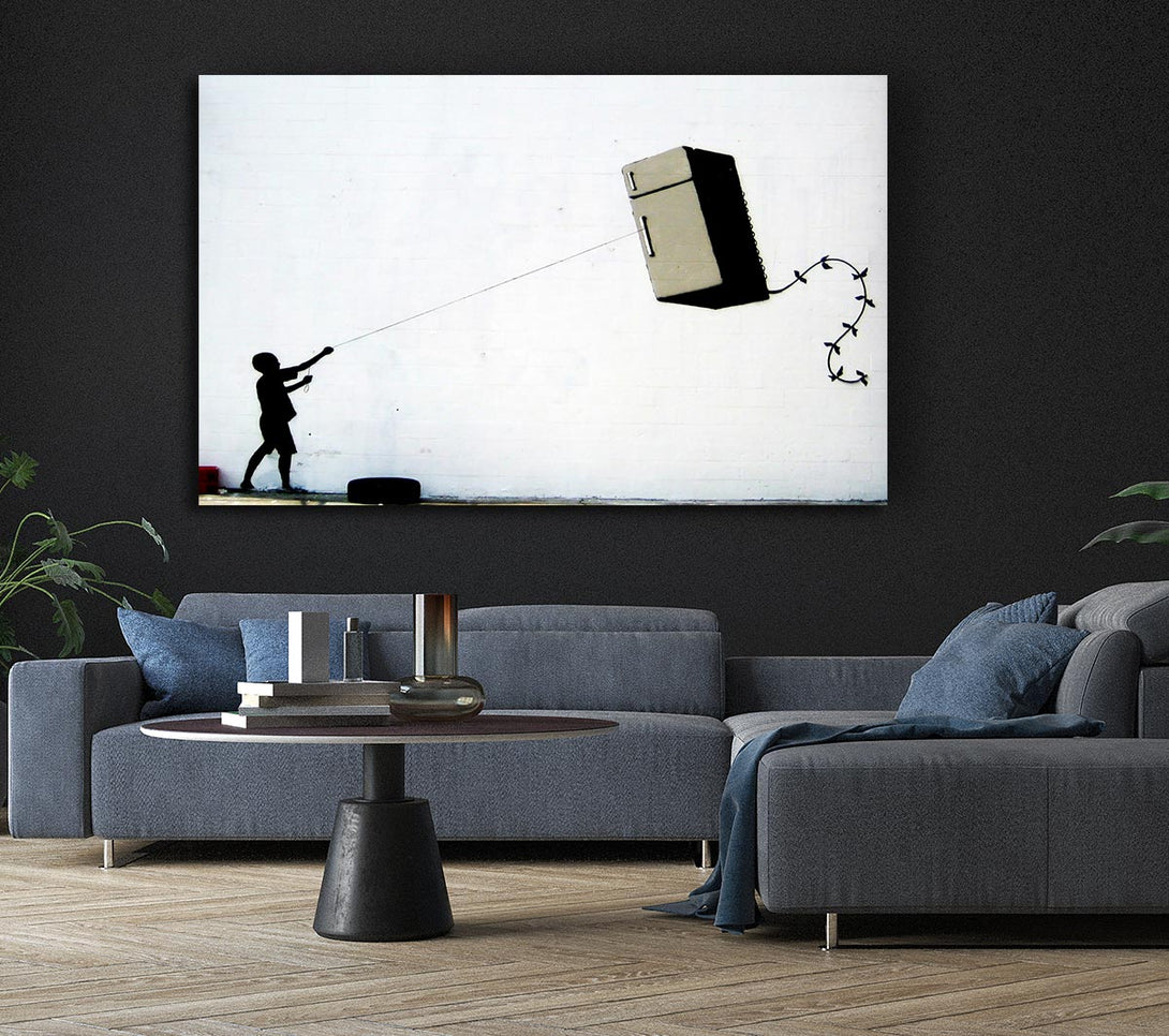  A Canvas Print of Banksy Fridge Kite Canvas Print