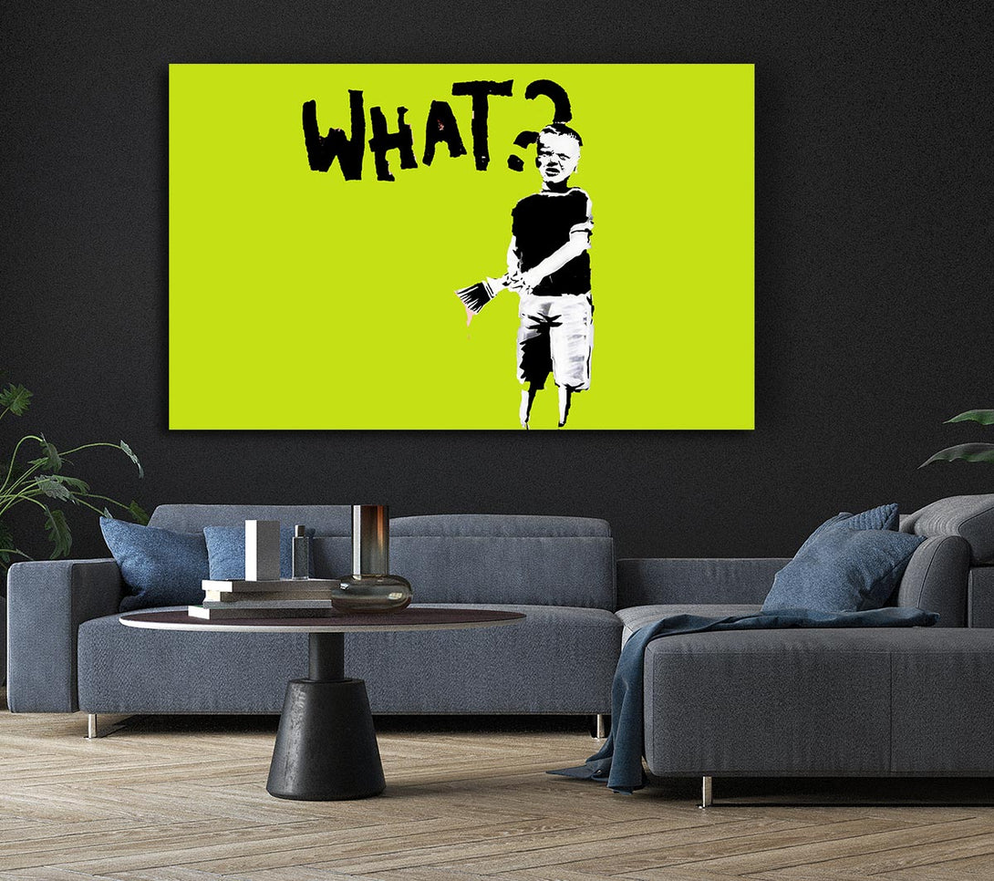  A Canvas Print of Banksy Graffiti Kid What Lime Canvas Print
