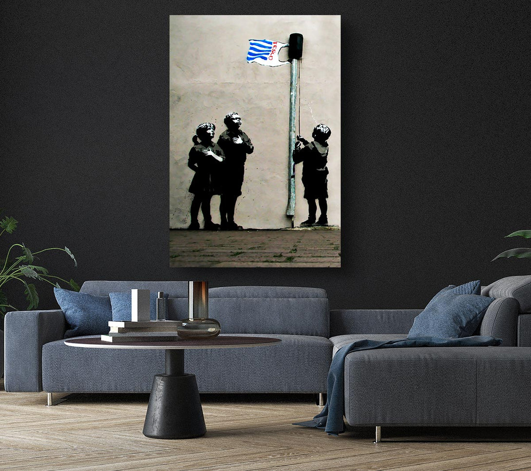  A Canvas Print of Banksy Homage To The Tesco Flag Canvas Print