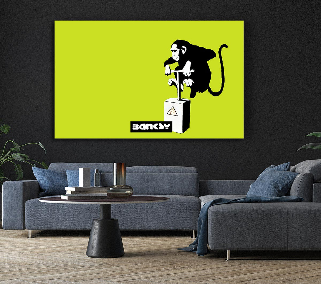  A Canvas Print of Banksy Monkey Detonator Lime Canvas Print