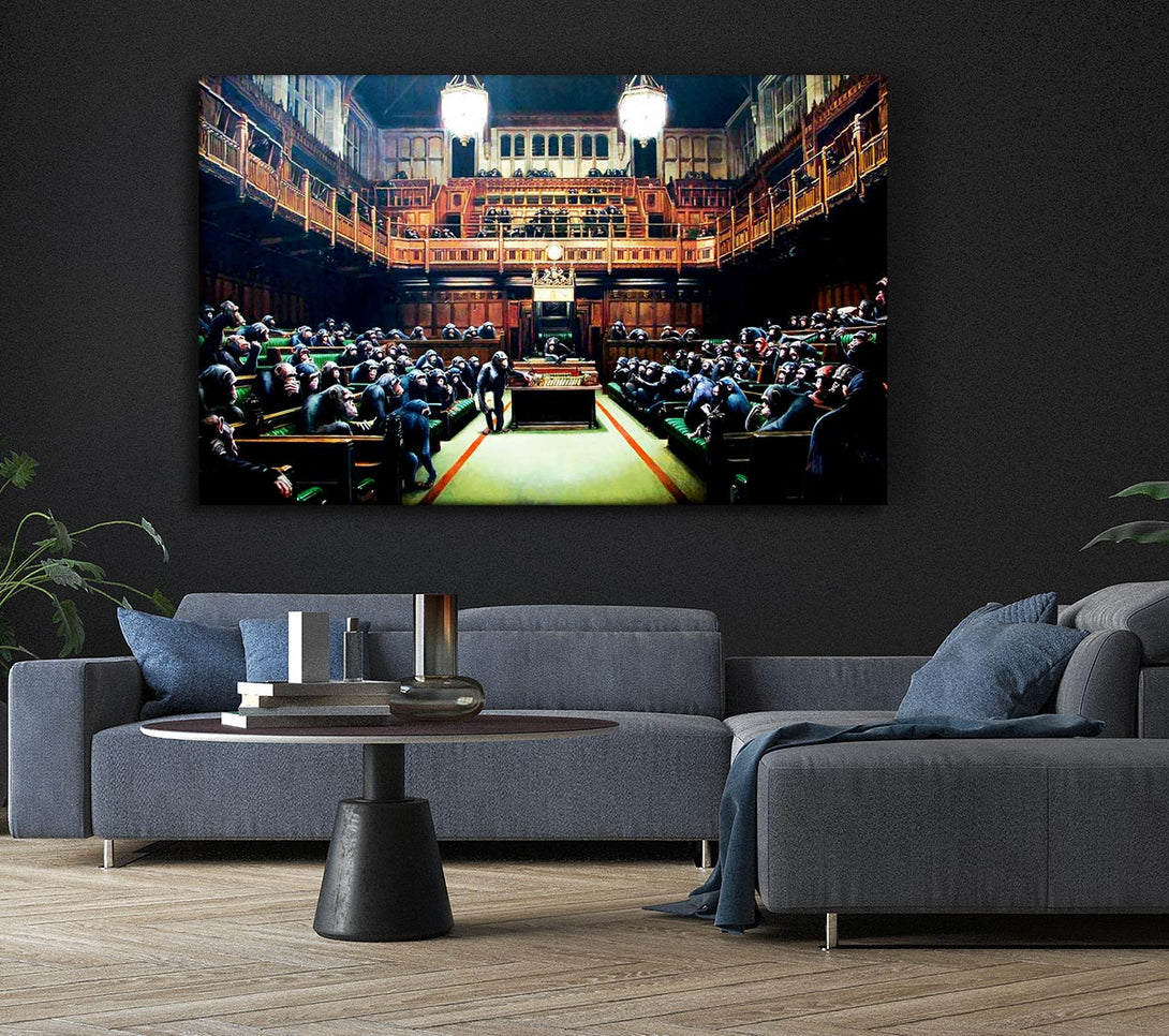  A Canvas Print of Banksy Monkey Parliament Canvas Print