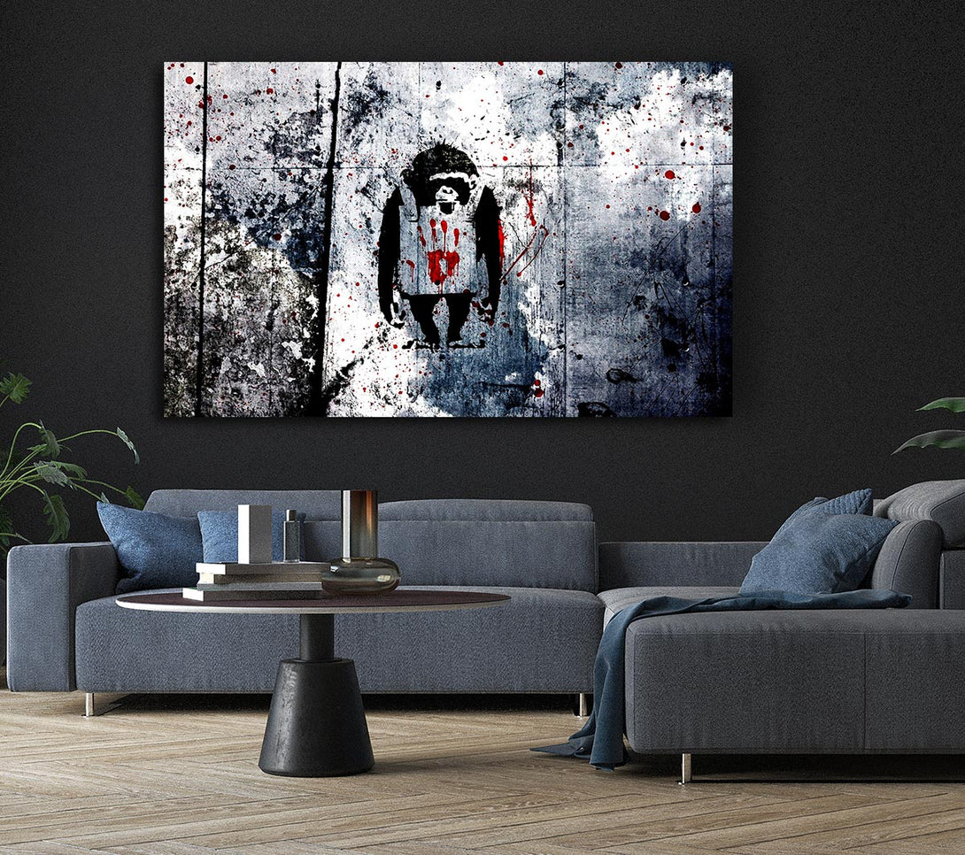  A Canvas Print of Banksy Monkey Canvas Wall Art