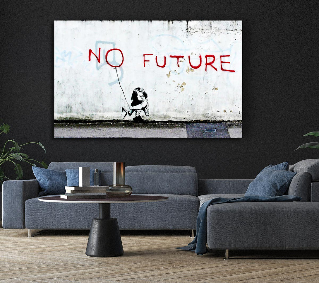  A Canvas Print of Banksy No Future Balloon Canvas Art
