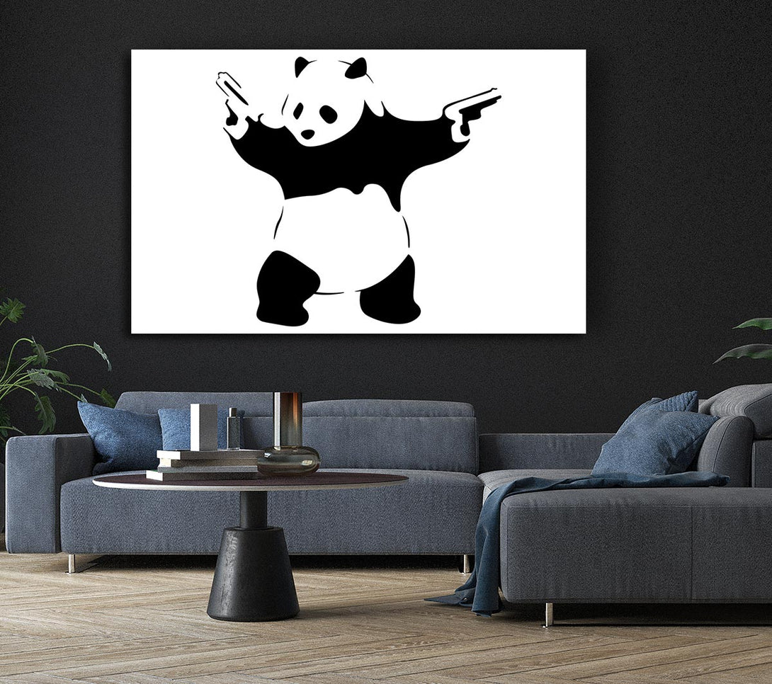  A Canvas Print of Banksy Panda Guns Canvas Print