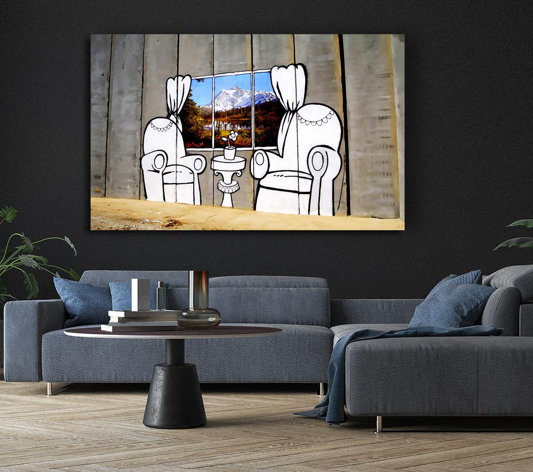  A Canvas Print of Banksy Paradise Concrete Canvas Art