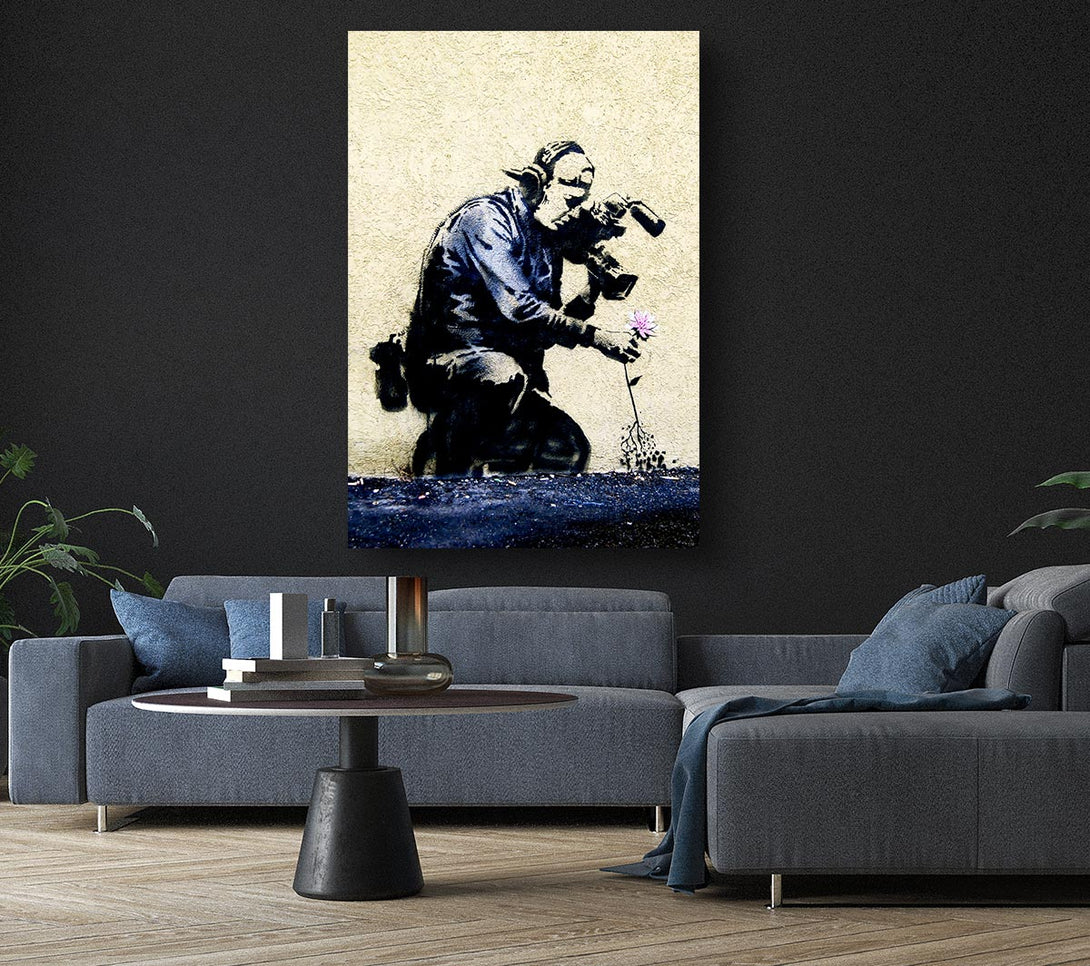  A Canvas Print of Banksy Pulling The Roots Of Life Canvas Print