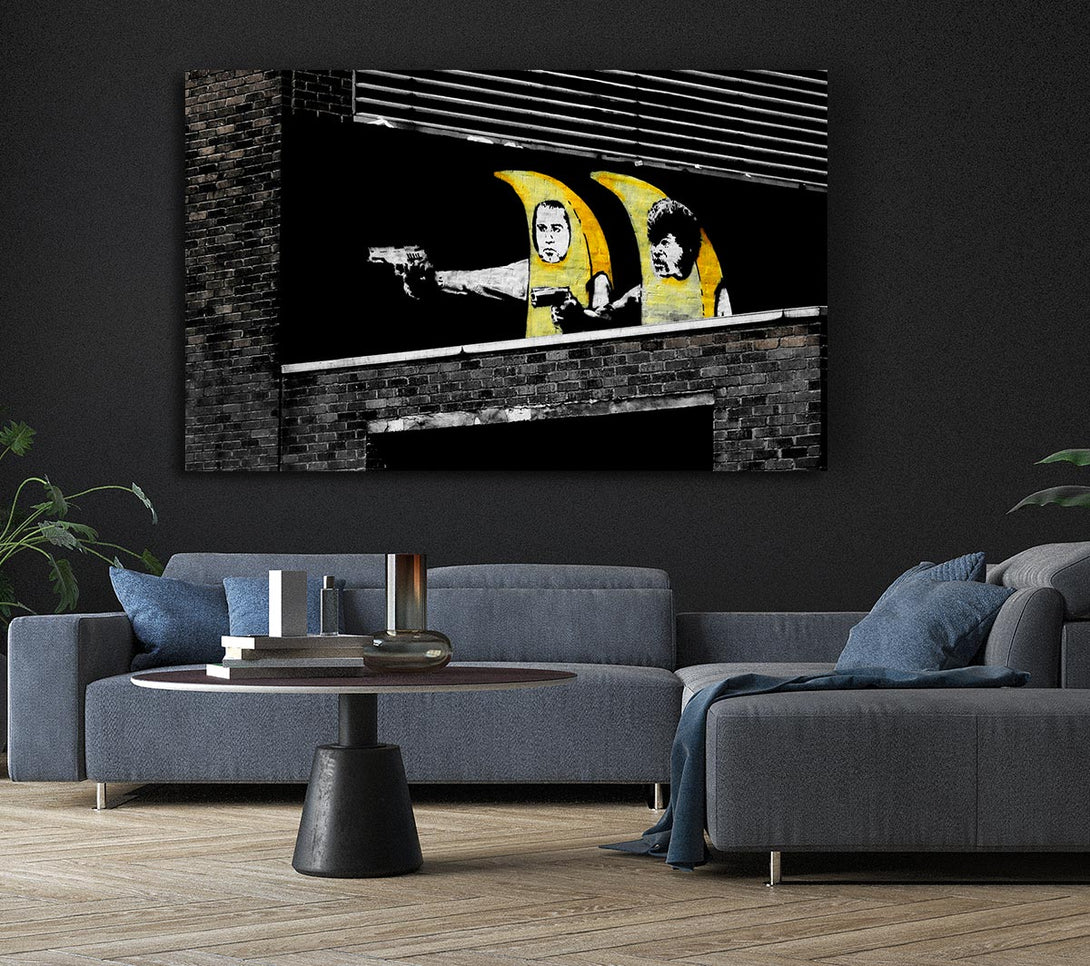  A Canvas Print of Banksy Pulp Fiction Banana Suits Canvas Art