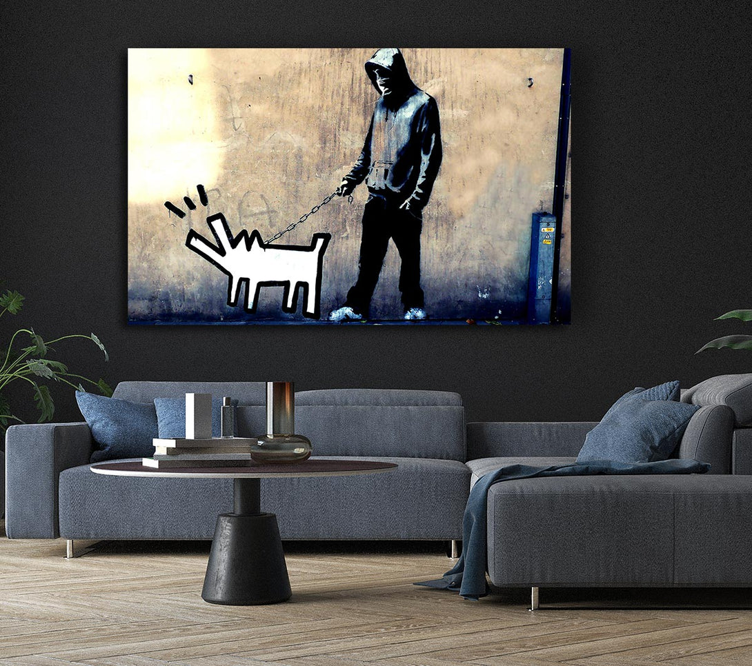  A Canvas Print of Banksy Revolution For Dogs Canvas Print