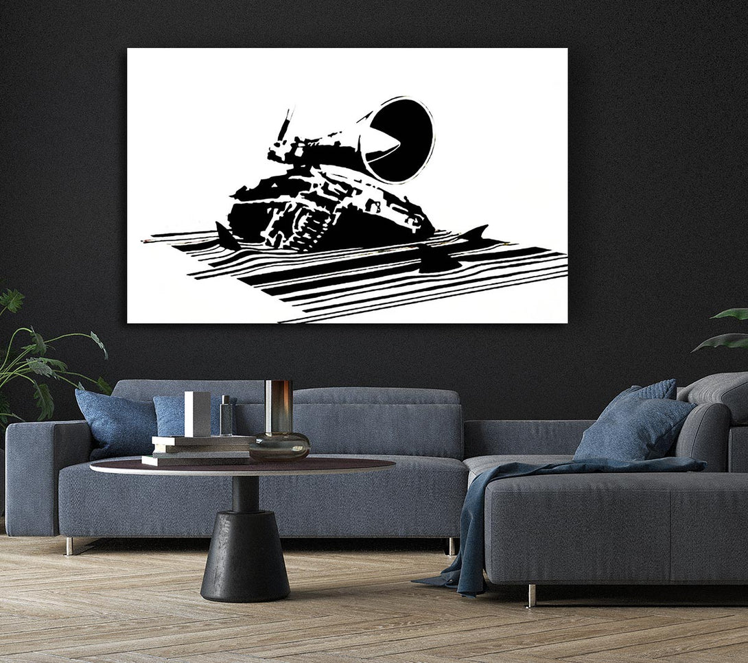  A Canvas Print of Banksy Shark Infested Canvas Wall Art