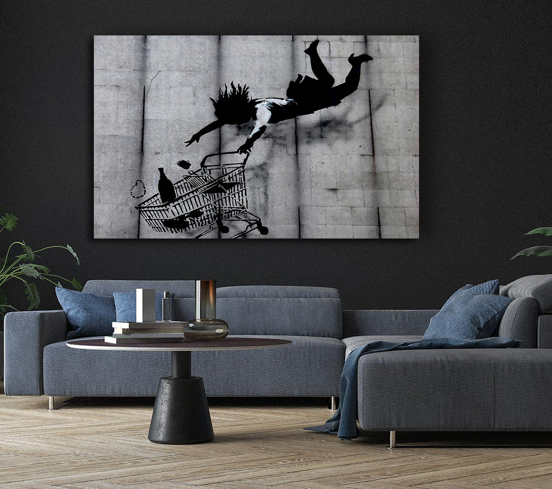  A Canvas Print of Banksy Shop Till You Drop Canvas Art