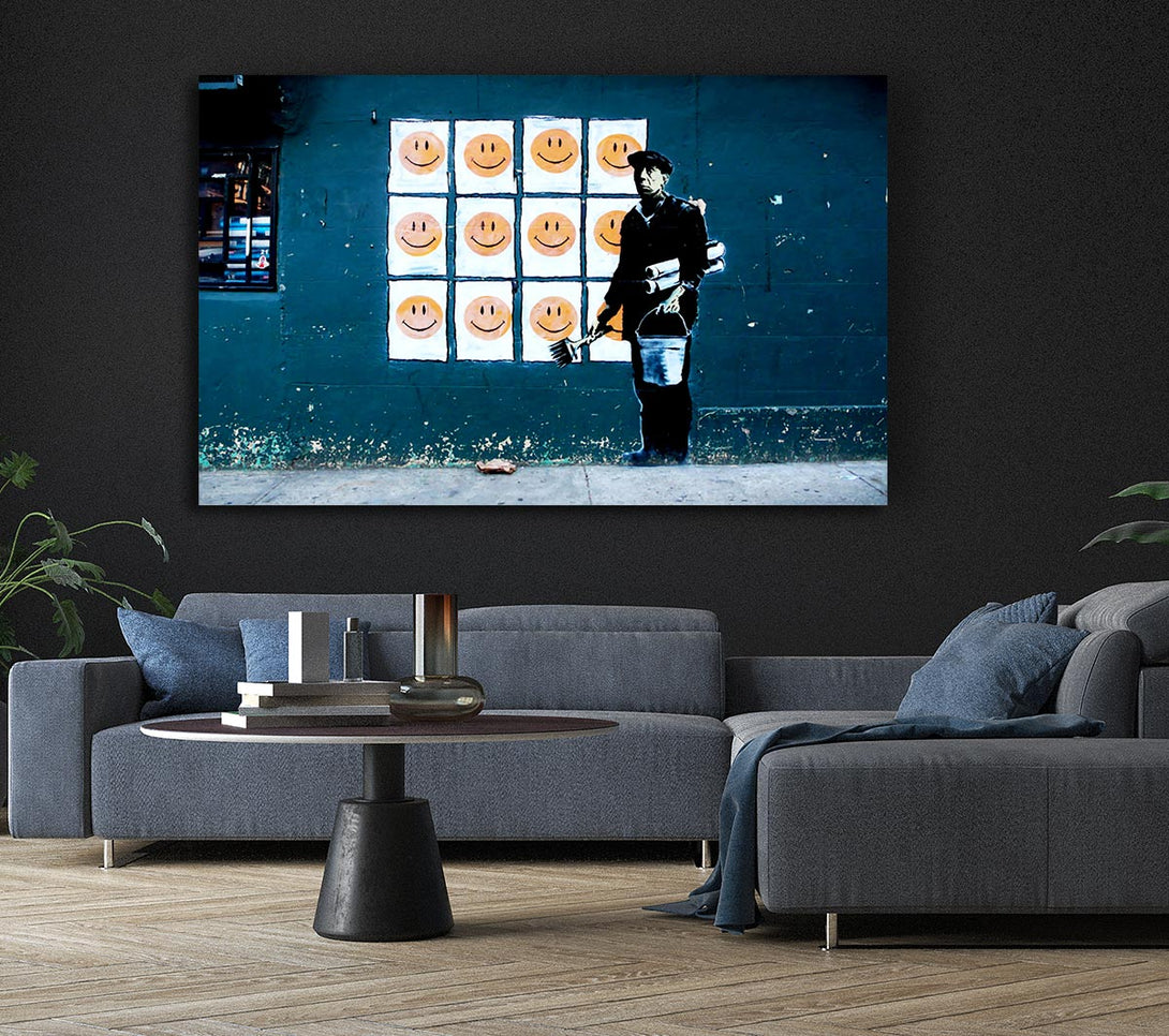  A Canvas Print of Banksy Smiley Face Posters Canvas Print
