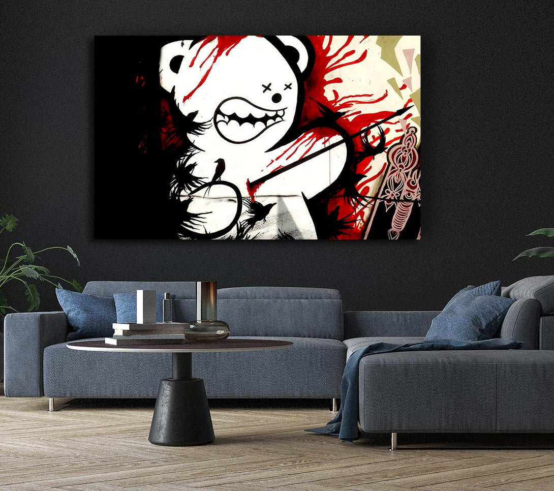  A Canvas Print of Banksy Teddy Bear Violence Canvas Art