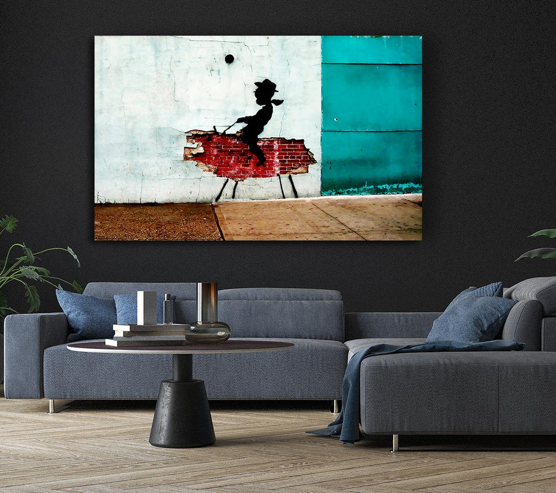  A Canvas Print of Banksy Texas Cowboy Canvas Print
