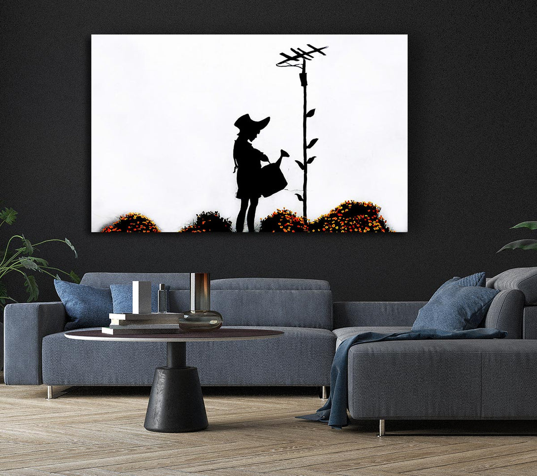  A Canvas Print of Banksy Watering Can Girl Canvas Art