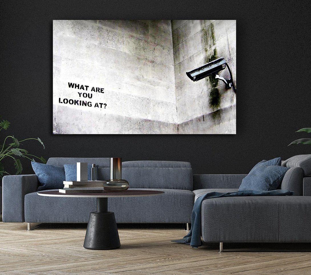  A Canvas Print of Banksy What Are You Looking At Canvas Art