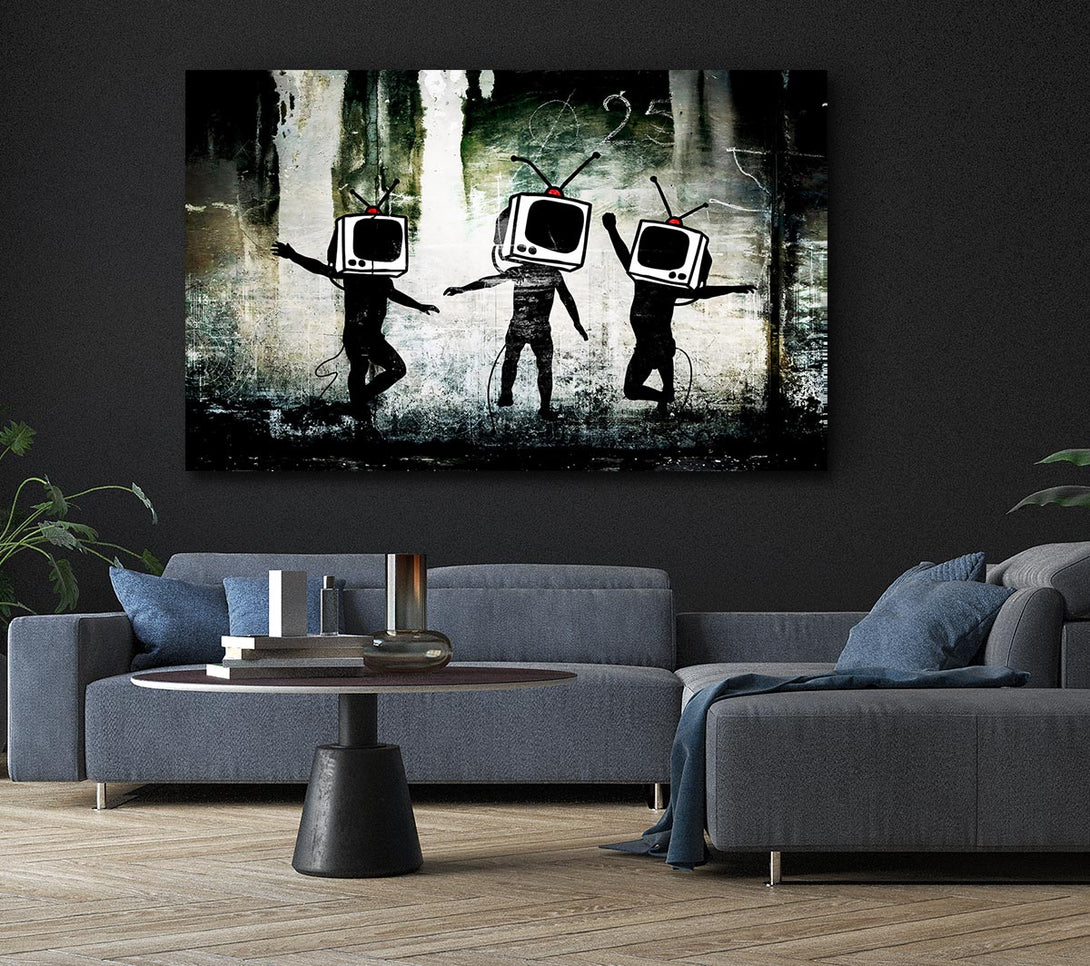  A Canvas Print of Banksy Tv Kids Canvas Print