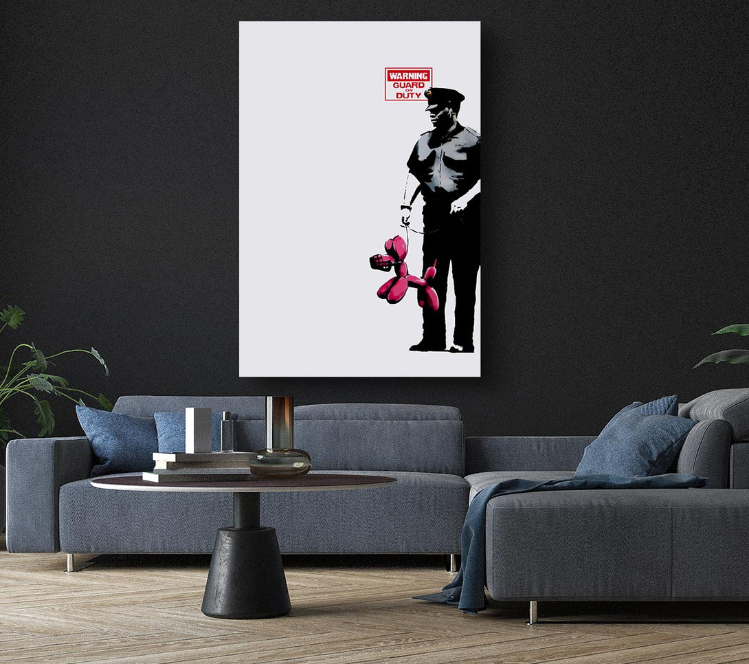  A Canvas Print of Banksy Guard Dog Security Canvas Art