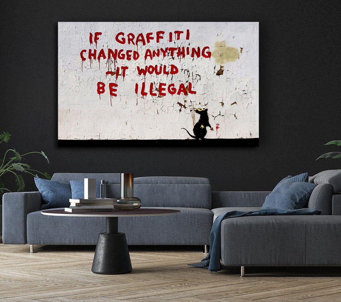  A Canvas Print of Banksy If Graffiti Changed Canvas Print