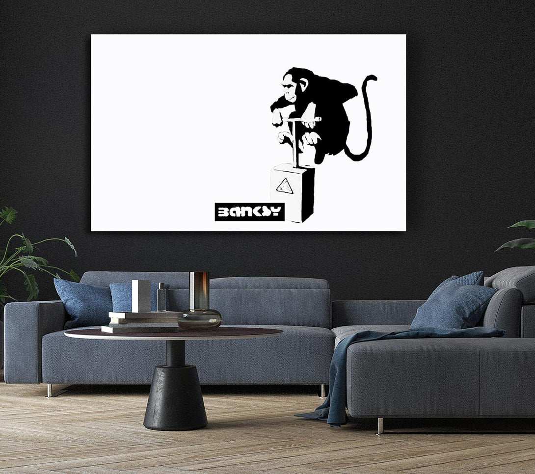  A Canvas Print of Banksy Monkey Detonator White Canvas Wall Art