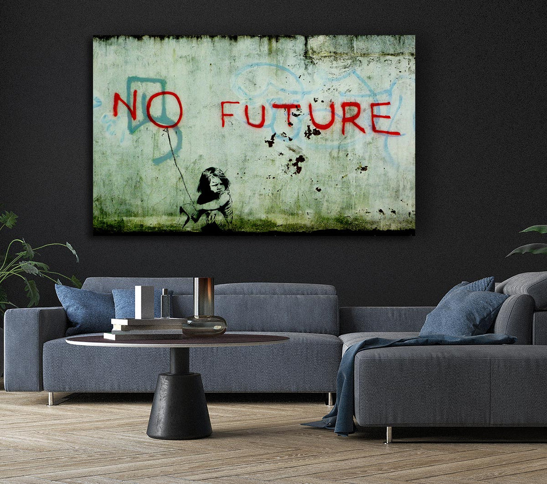  A Canvas Print of Banksy No Future Clean Canvas Wall Art
