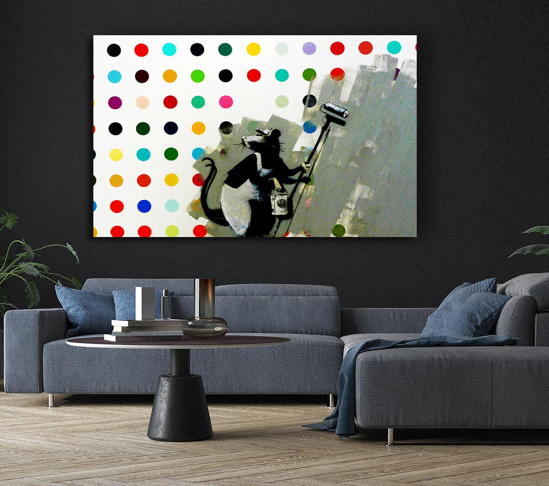  A Canvas Print of Banksy We Love Grey Rat Canvas Wall Art