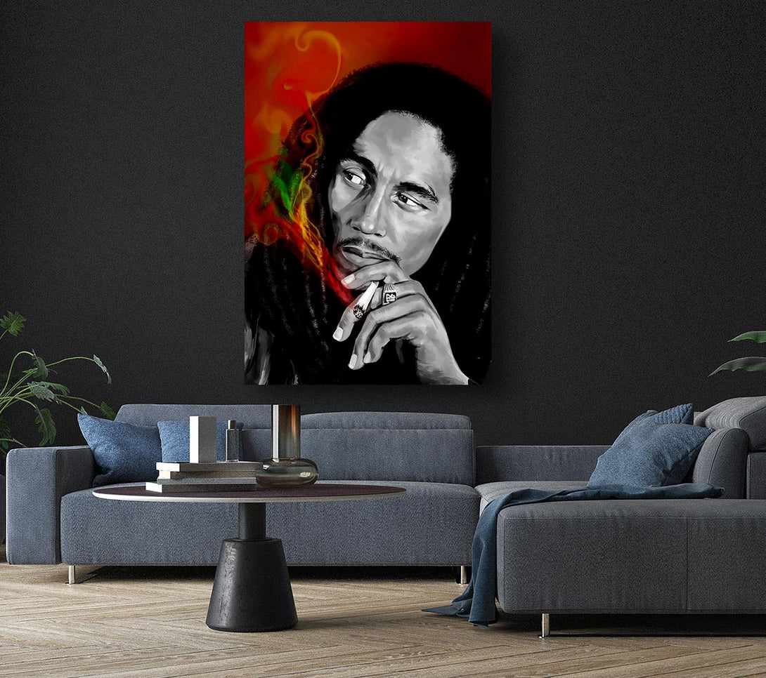  A Canvas Print of Bob Marley Smoke Canvas Art