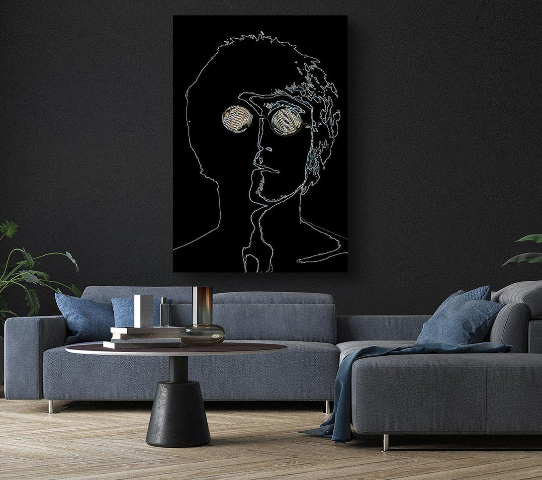  A Canvas Print of John Lennon Black Canvas Art