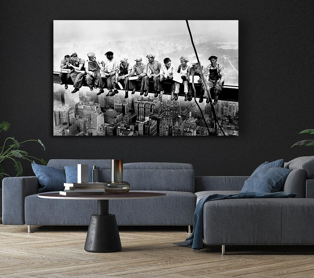 A Canvas Print of Lunch A Top Of A Skyscraper Canvas Art