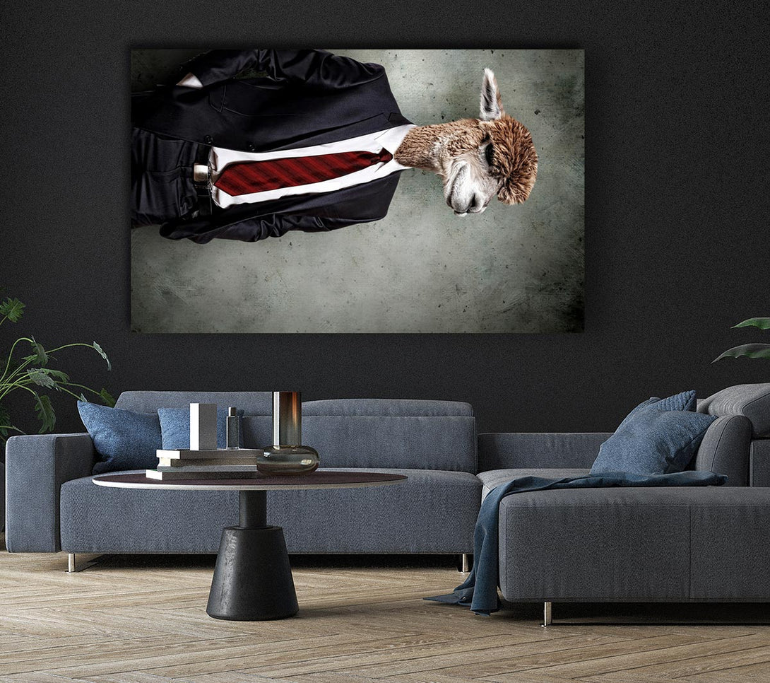  A Canvas Print of Business Llama Canvas Print