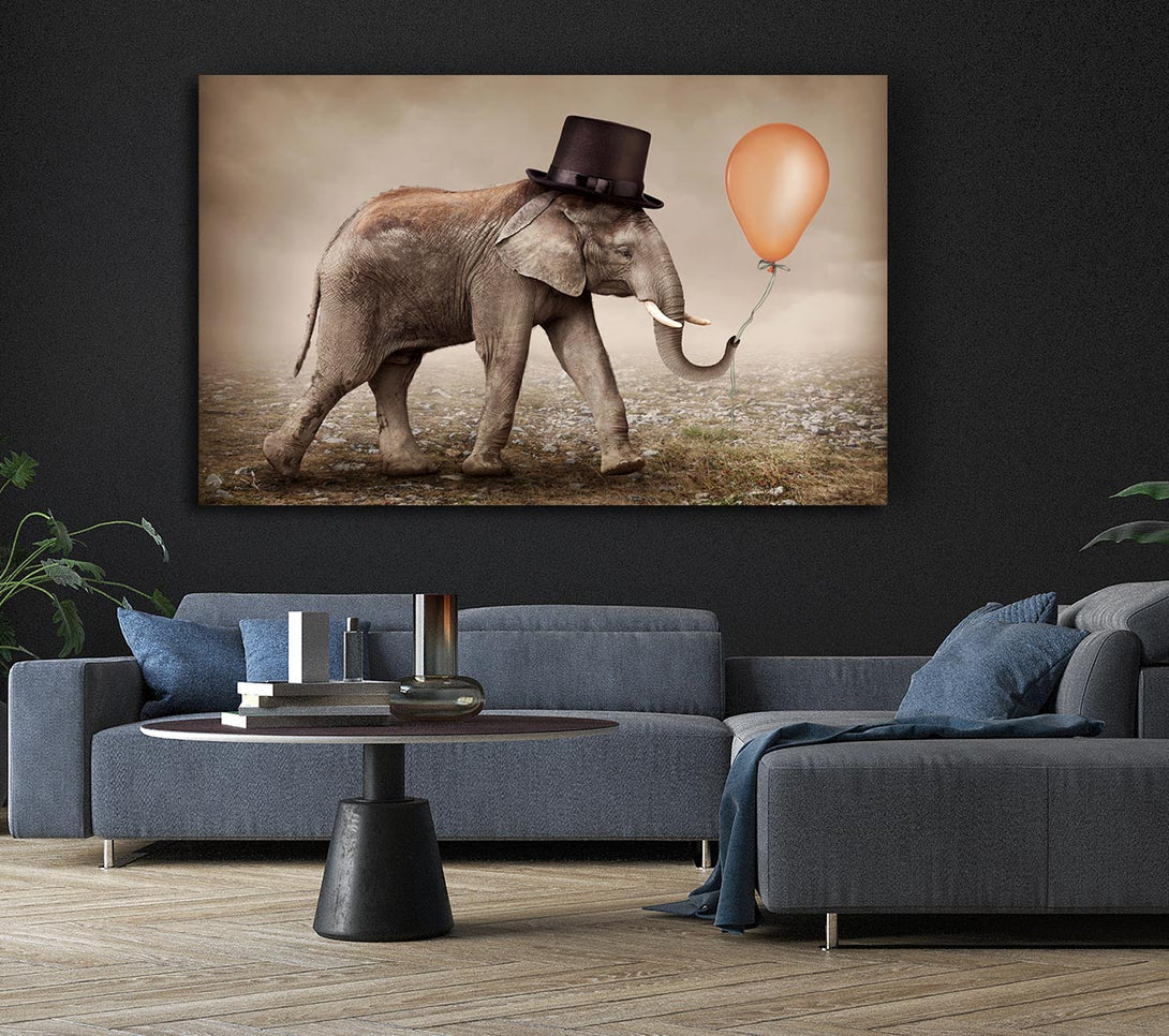  A Canvas Print of Top Hat Elephant Canvas Print