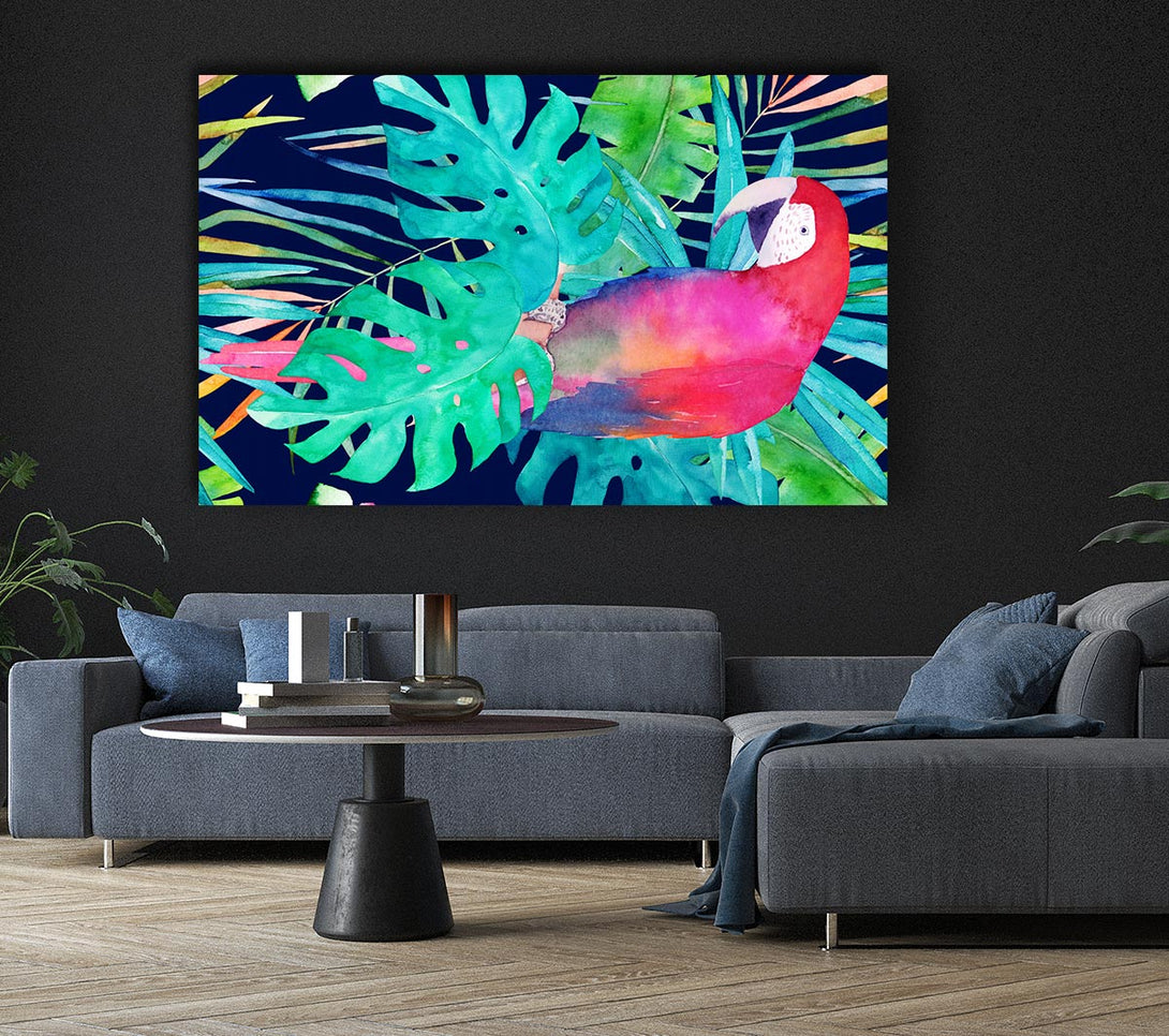  A Canvas Print of Parrot Jungle Canvas Wall Art